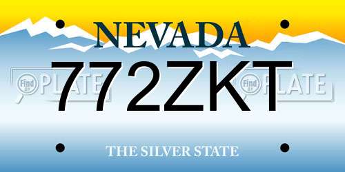 772ZKT Nevada License Plate