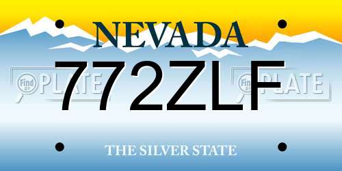 772ZLF Nevada License Plate