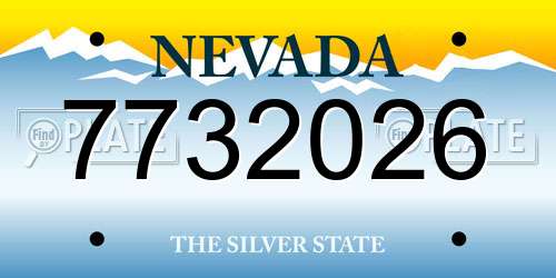 7732026 Nevada License Plate