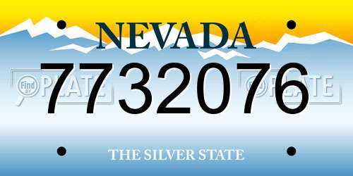 7732076 Nevada License Plate
