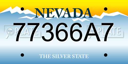 77366A7 Nevada License Plate