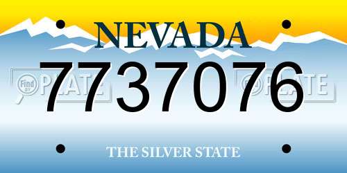 7737076 Nevada License Plate