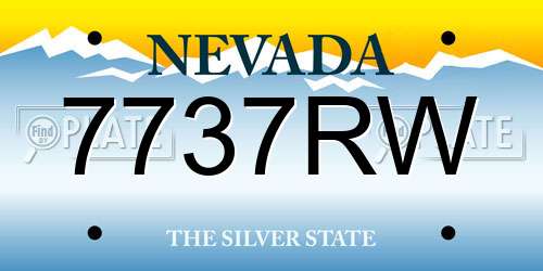 7737RW Nevada License Plate