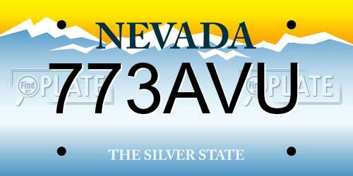 773AVU Nevada License Plate