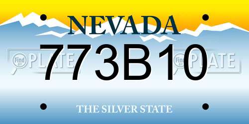 773B10 Nevada License Plate