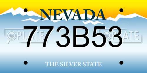 773B53 Nevada License Plate