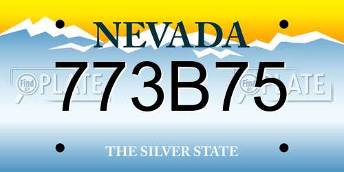 773B75 Nevada License Plate