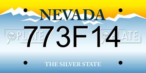 773F14 Nevada License Plate