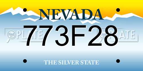 773F28 Nevada License Plate