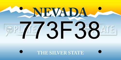 773F38 Nevada License Plate