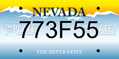 773F55 Nevada License Plate