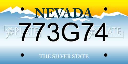 773G74 Nevada License Plate