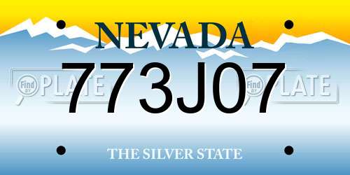 773J07 Nevada License Plate