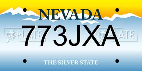 773JXA Nevada License Plate