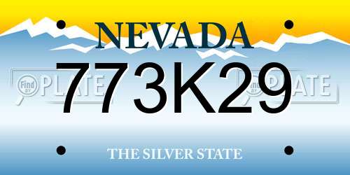 773K29 Nevada License Plate