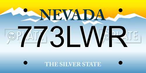 773LWR Nevada License Plate