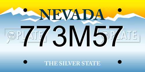 773M57 Nevada License Plate