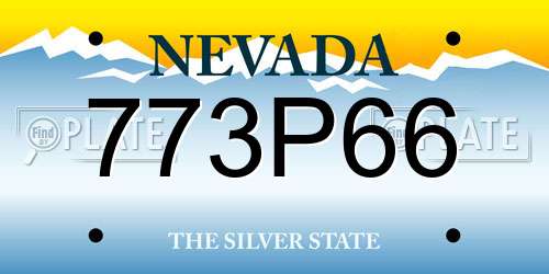 773P66 Nevada License Plate