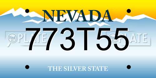 773T55 Nevada License Plate