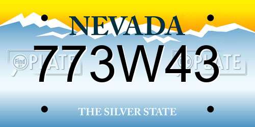 773W43 Nevada License Plate