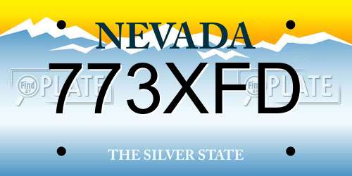 773XFD Nevada License Plate