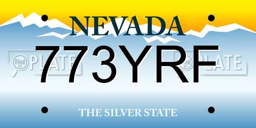773YRF Nevada License Plate