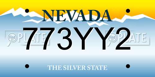 773YY2 Nevada License Plate