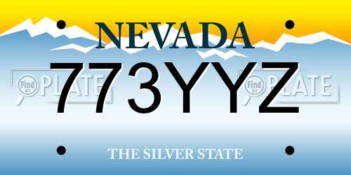 773YYZ Nevada License Plate