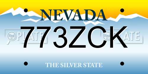 773ZCK Nevada License Plate