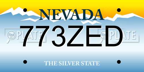 773ZED Nevada License Plate