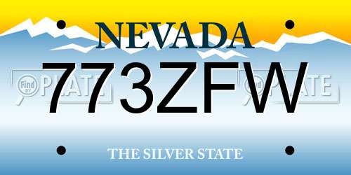 773ZFW Nevada License Plate