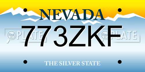 773ZKF Nevada License Plate