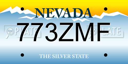 773ZMF Nevada License Plate