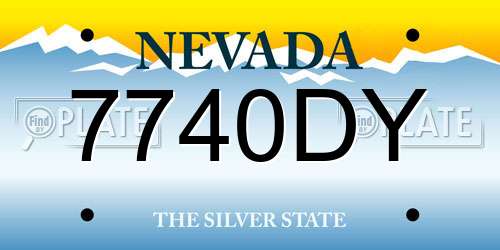 7740DY Nevada License Plate