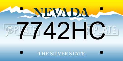 7742HC Nevada License Plate