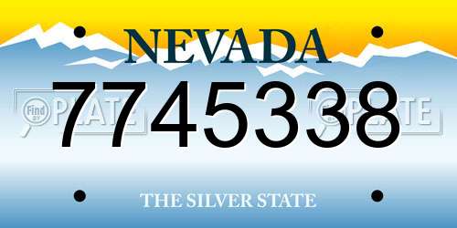 7745338 Nevada License Plate