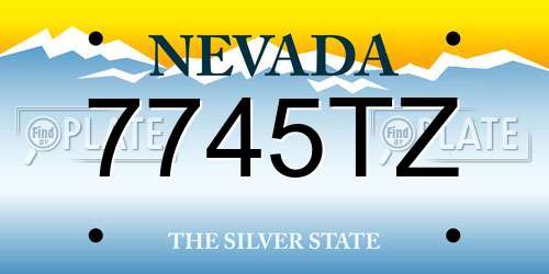 7745TZ Nevada License Plate