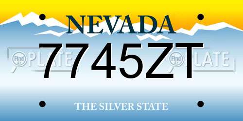7745ZT Nevada License Plate
