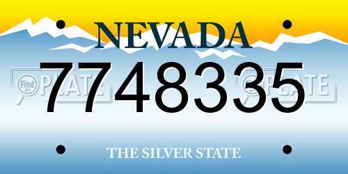 7748335 Nevada License Plate