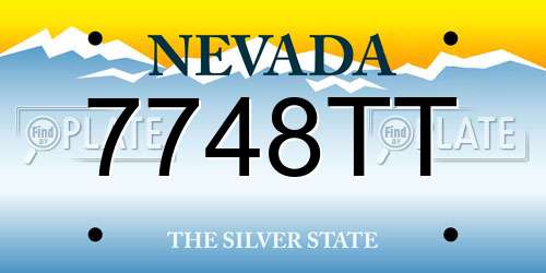 7748TT Nevada License Plate