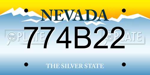 774B22 Nevada License Plate