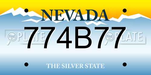 774B77 Nevada License Plate