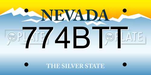 774BTT Nevada License Plate