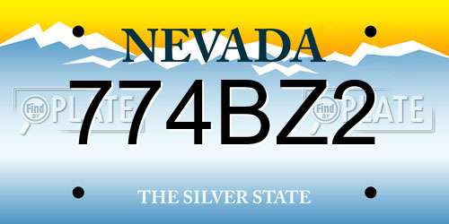 774BZ2 Nevada License Plate