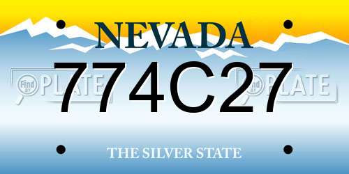 774C27 Nevada License Plate
