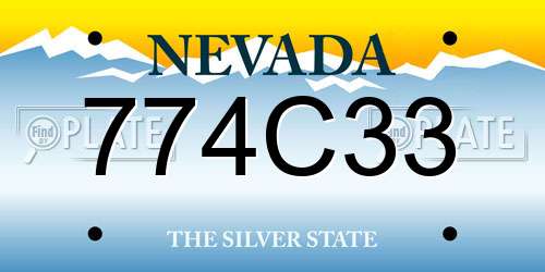 774C33 Nevada License Plate
