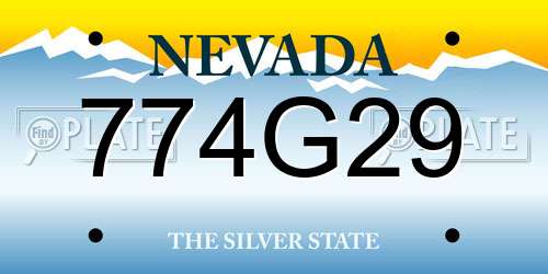 774G29 Nevada License Plate