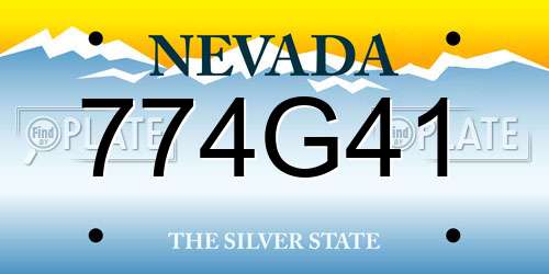 774G41 Nevada License Plate
