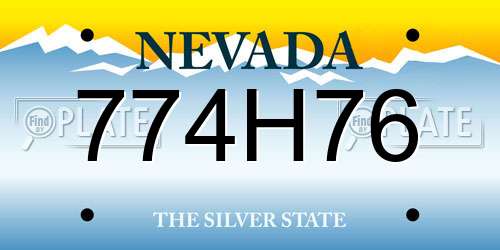 774H76 Nevada License Plate