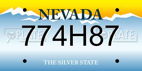 774H87 Nevada License Plate